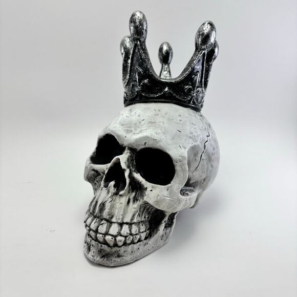 SKULL WITH CROWN Halloween Decor - Picture 1 of 7